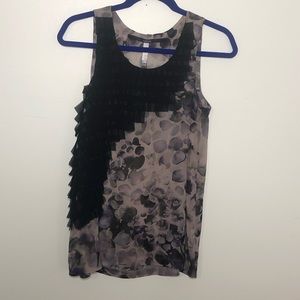 Kensie Gray and Purple Sheer Tank